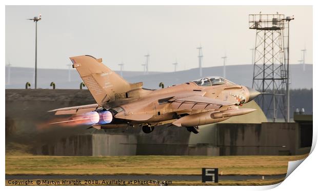 Gulf War " RAF Tornado Gr4" departs RAF Lossiemout Print by Martyn Wraight