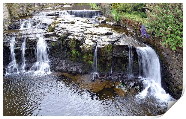  The waterfall at hawes Print by Paul Collis