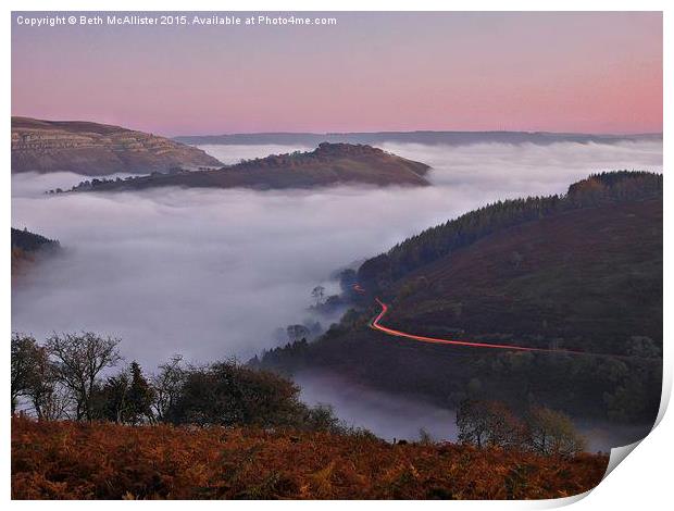 Horseshoe Pass, North Wales Print by Beth McAllister