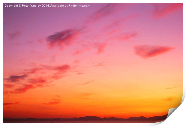  Sunset Over The Solway Print by Peter Yardley