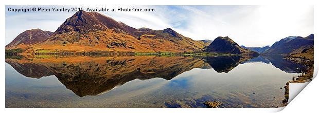 Crummock Water Reflections Print by Peter Yardley