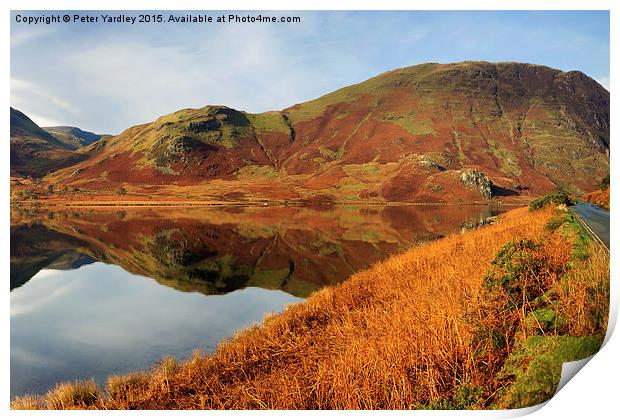  Autumn at Crummock Water Print by Peter Yardley