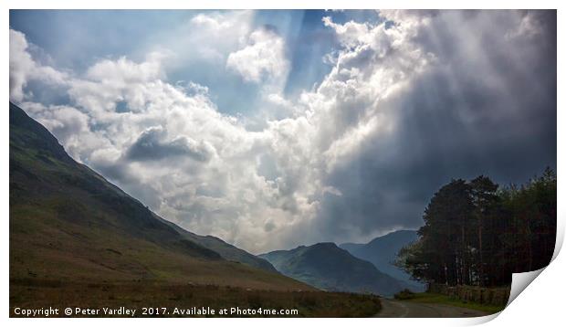 Clearing Sky En Route to Crummock And Buttermere Print by Peter Yardley