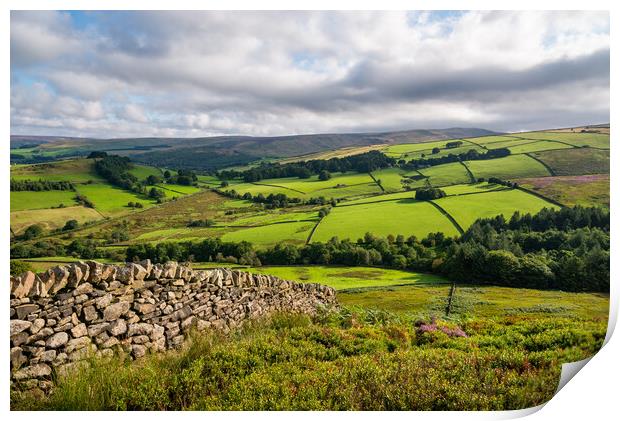 Beautiful countryside around Glossop in the High Peak, Derbyshire Print by Andrew Kearton