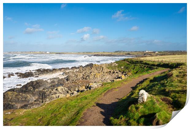 Coast path at Rhosneigr, Anglesey, Wales Print by Andrew Kearton