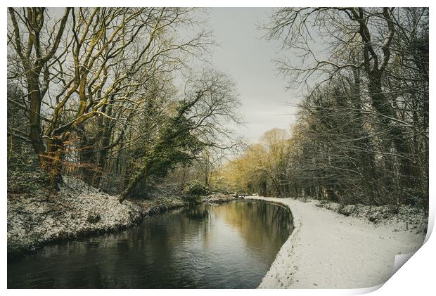 Peak Forest Canal in winter Print by Andrew Kearton