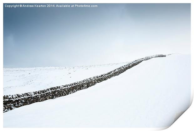 Minimal snowy English landscape Print by Andrew Kearton
