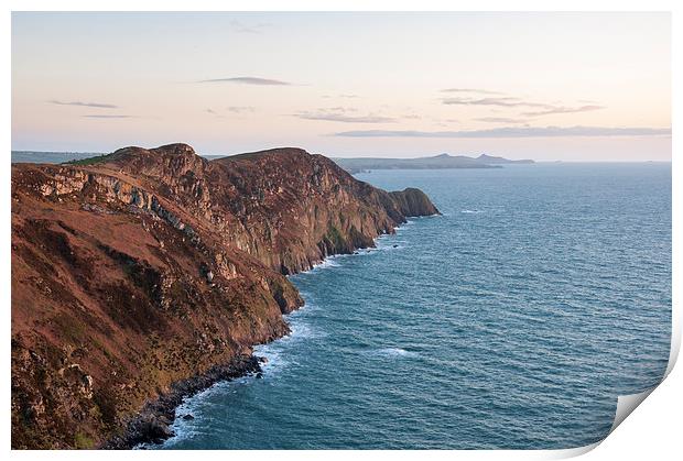  Beautiful Pembrokeshire coastline at Pwll Deri Print by Andrew Kearton