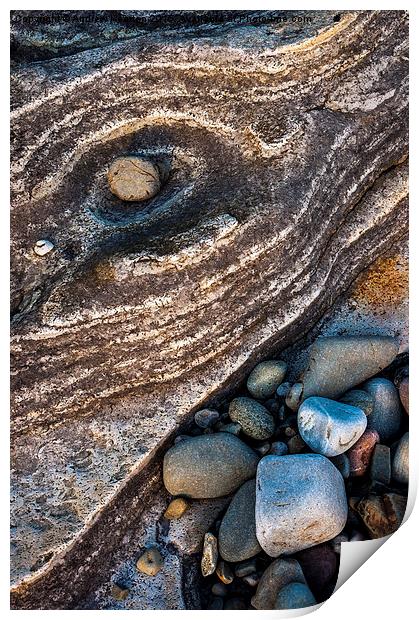  Elgol beach rocks Print by Andrew Kearton