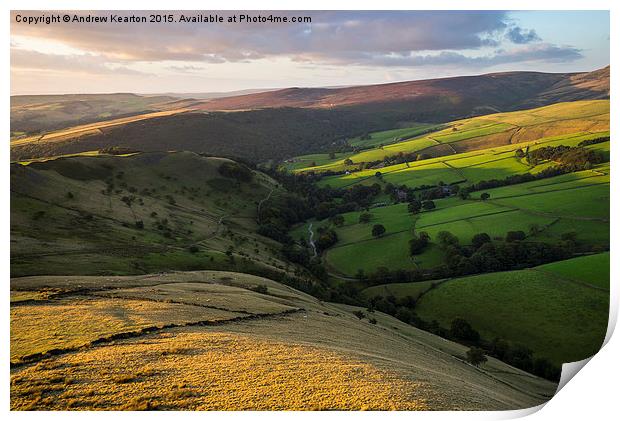  A September evening in the High Peak, Derbyshire Print by Andrew Kearton