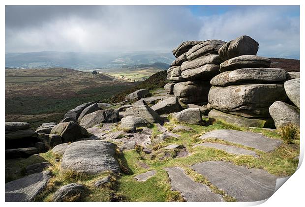  View from Higger Tor, Peak District, Derbyshire Print by Andrew Kearton