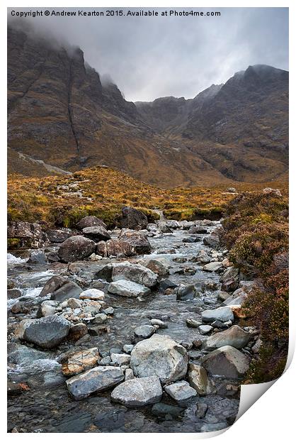  Mountainous scenery, Isle of Skye Print by Andrew Kearton