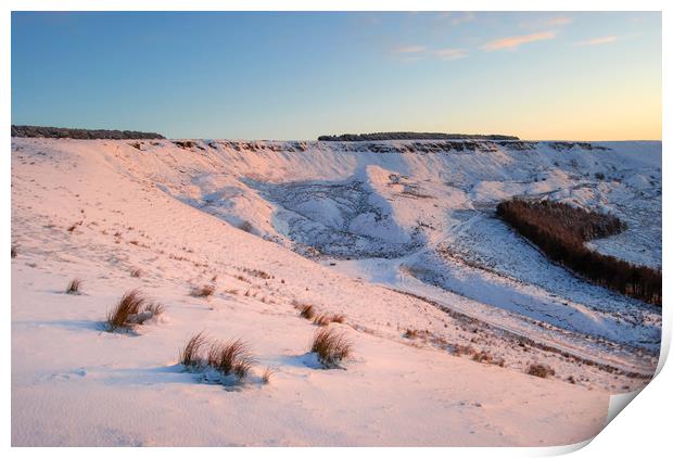 Sunset glow on snow Print by Andrew Kearton