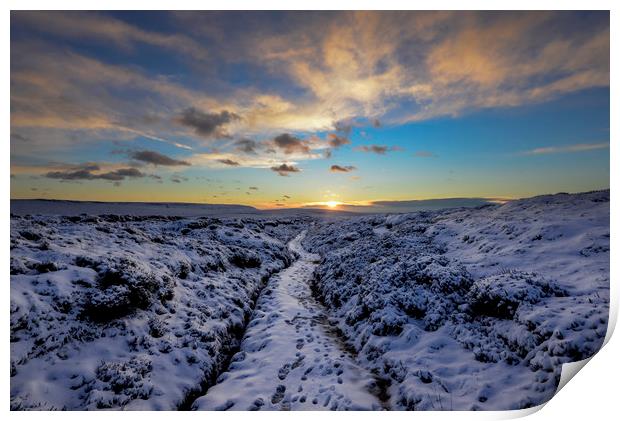 Sunset on the Pennine way Print by Andrew Kearton