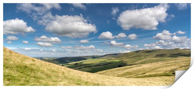 Fluffy clouds over the hills Print by Andrew Kearton