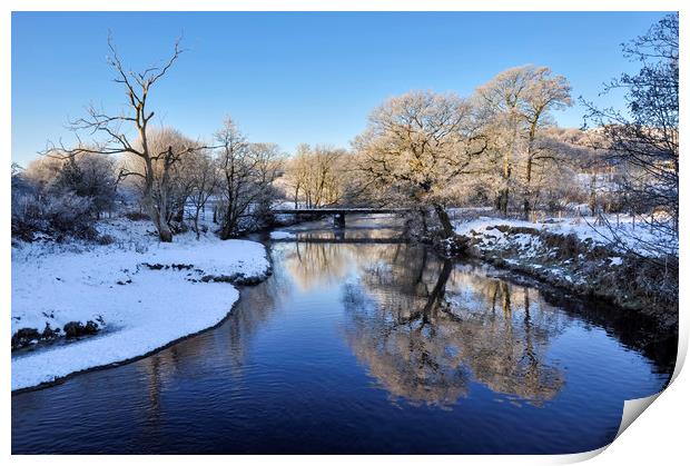 River Etherow in winter Print by Andrew Kearton