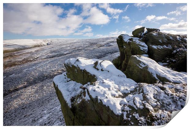 The Worm Stones in winter Print by Andrew Kearton