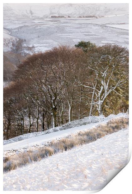Winter in the hills of the Peak District Print by Andrew Kearton