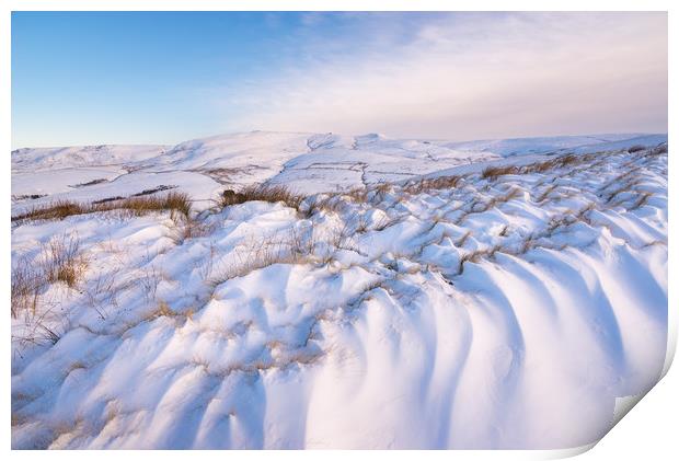 Peak District snowdrifts Print by Andrew Kearton