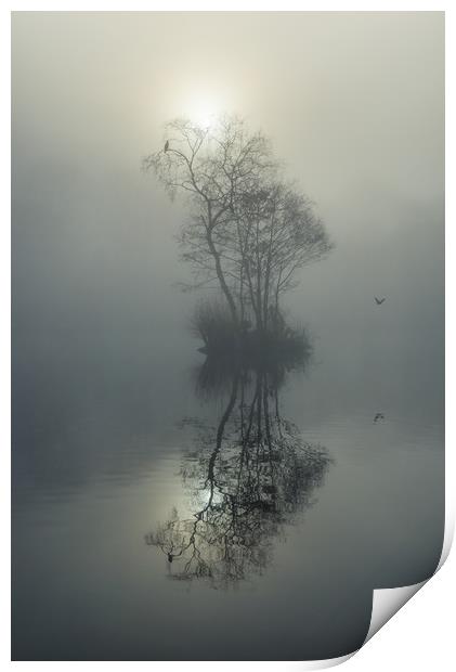 Island in the fog Print by Andrew Kearton
