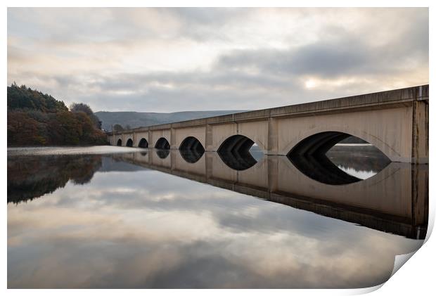 Ashopton Viaduct, Ladybower reservoir, Derbyshire Print by Andrew Kearton