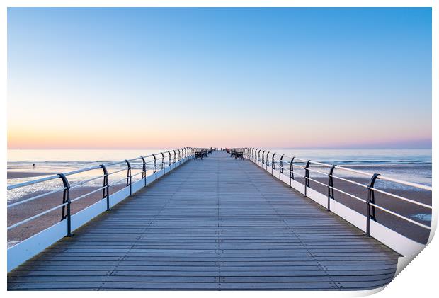 Saltburn-by-the-sea pier at sunset Print by Andrew Kearton