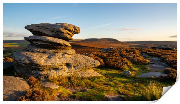 Hathersage Moor in autumn Print by Andrew Kearton