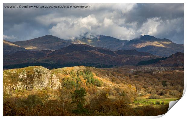 Snowdonia in autumn Print by Andrew Kearton