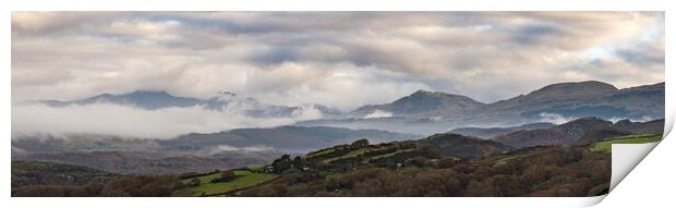 Misty morning in Snowdonia Print by Andrew Kearton