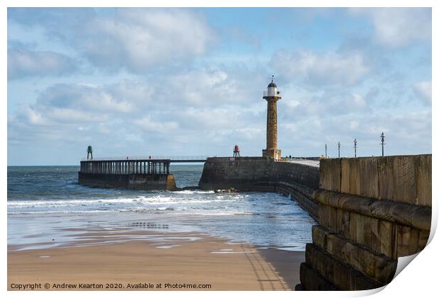 Whitby, West Pier, North Yorkshire Print by Andrew Kearton