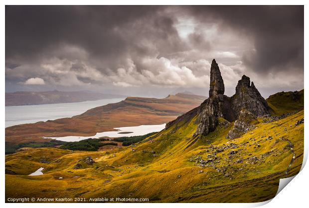 The Old Man of Storr, Isle of Skye, Scotland Print by Andrew Kearton