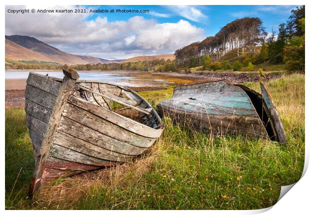 Old boats at Applecross, Scotland Print by Andrew Kearton