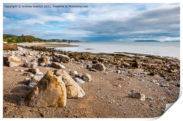 Lleiniog beach, Menai Strait, Anglesey Print by Andrew Kearton