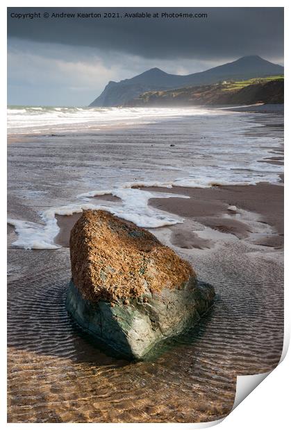 Nefyn beach, North Wales Print by Andrew Kearton