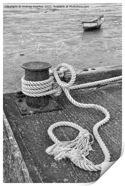 Harbour rope at Lindisfarne, Northumberland Print by Andrew Kearton