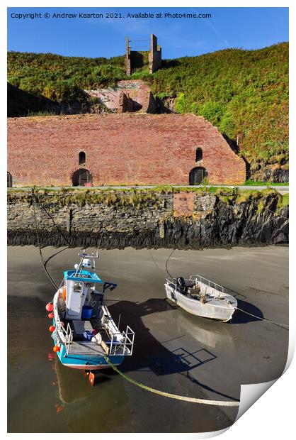 Porthgain harbour, Pembrokeshire, Wales Print by Andrew Kearton