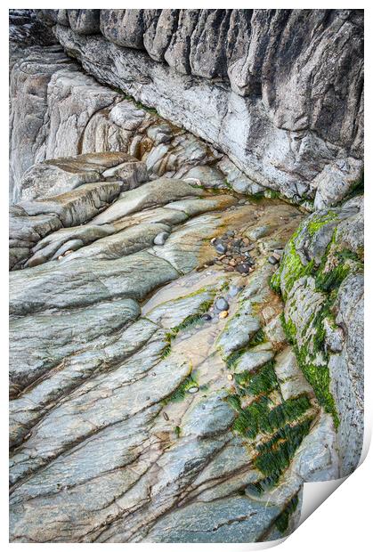 Coastal abstract, Cwmtydu, Wales Print by Andrew Kearton