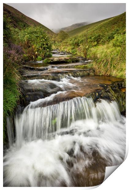 Fairbrook waterfall, Peak District, Derbyshire Print by Andrew Kearton