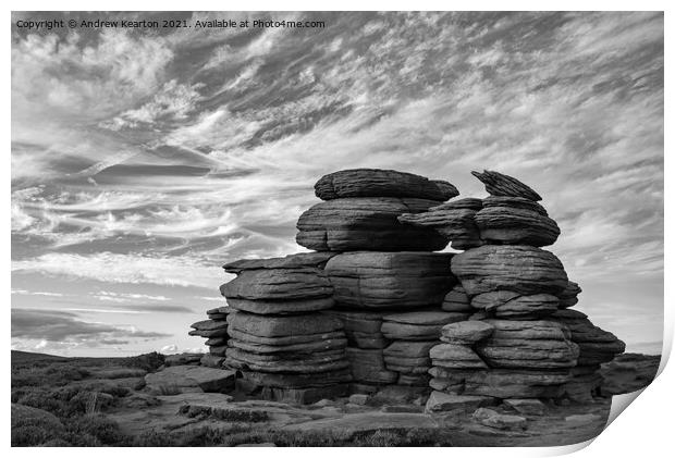 Wheel Stones, Derwent Edge, Derbyshire Print by Andrew Kearton