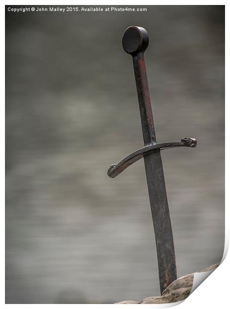  The Sword Excaliber Print by John Malley