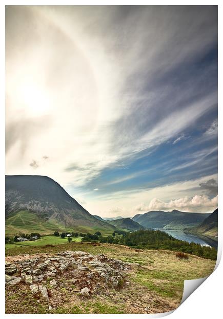 Buttermere Sun Halo Print by John Malley