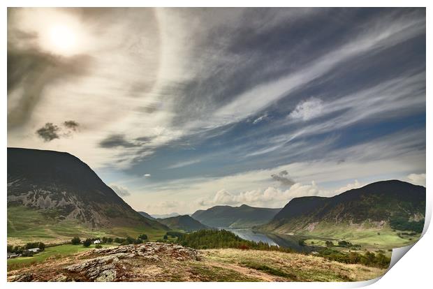A Buttermere Sun Halo Print by John Malley