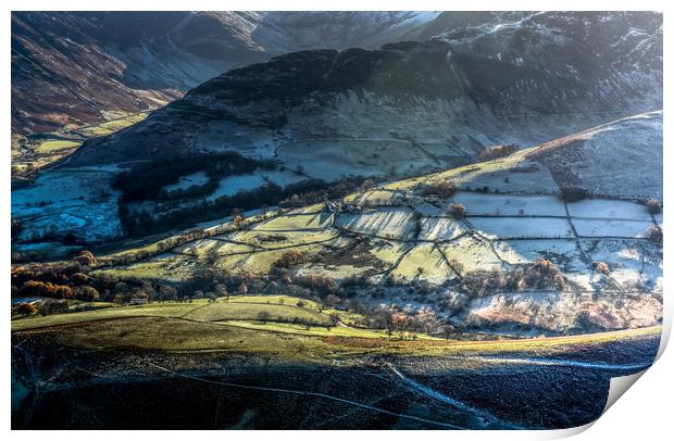 Cold and Frosty in the Newlands Valley Print by John Malley