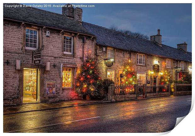 Christmas comes to Castleton, Derbyshire Print by David Oxtaby  ARPS