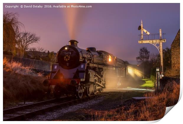 75078 at oakworth station KWVR Print by David Oxtaby  ARPS