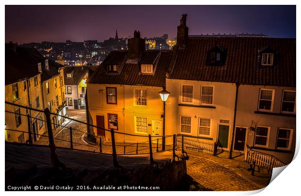 Heading down 199 Steps in Whitby Print by David Oxtaby  ARPS