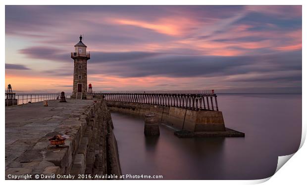 Whitby Harbour at dusk Print by David Oxtaby  ARPS