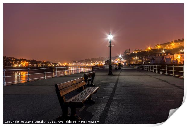 Whitby pier at dusk Print by David Oxtaby  ARPS