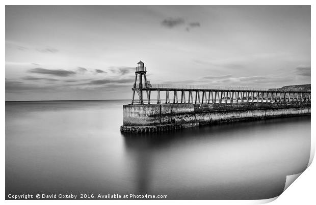 Whitby East Pier Print by David Oxtaby  ARPS