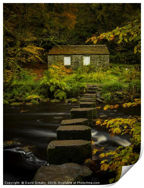 Across the stepping stones Print by David Oxtaby  ARPS